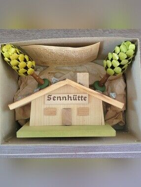 Vintage German Folk Art Sennhütte Decorative Chalet - Papier-mache